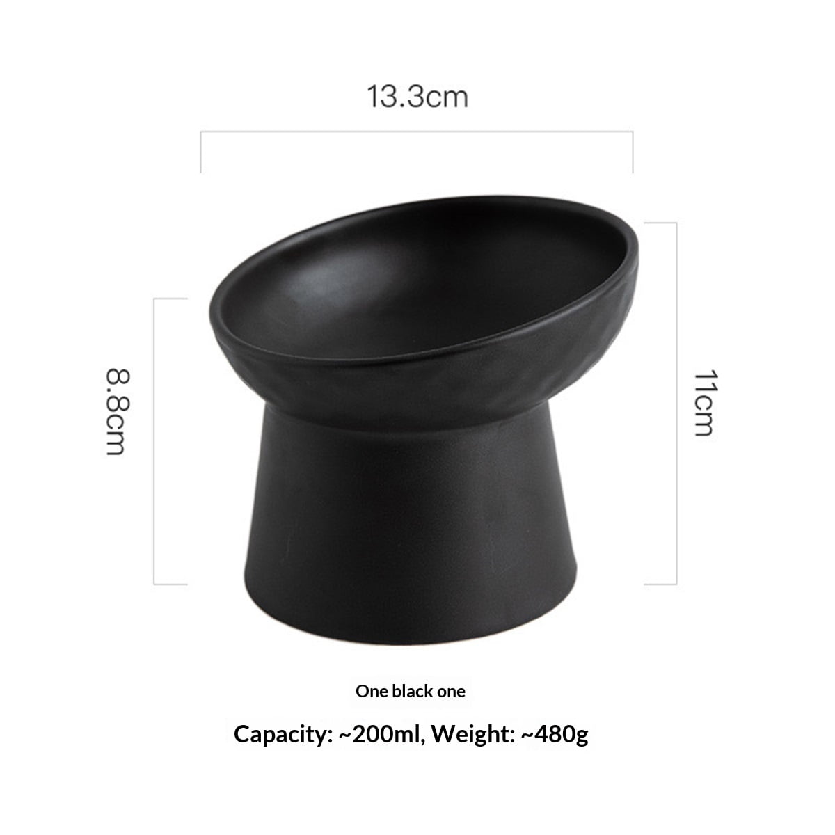 2pcs Extra Wide Elevated Ceramic Cat Bowl - Shallow Dish for Whisker Fatigue Relief, Height for Easy Feeding, Lead & Cadmium Free, Durable Raised Cat Food Bowls