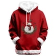 thumbnail image 1 of Chandails d'Automne Grande Taille pour Femmes Hommes Automne Hiver Couleur Unie Manteau Décontracté Sweat à Capuche Drôle Rouge TTG, 1 of 2