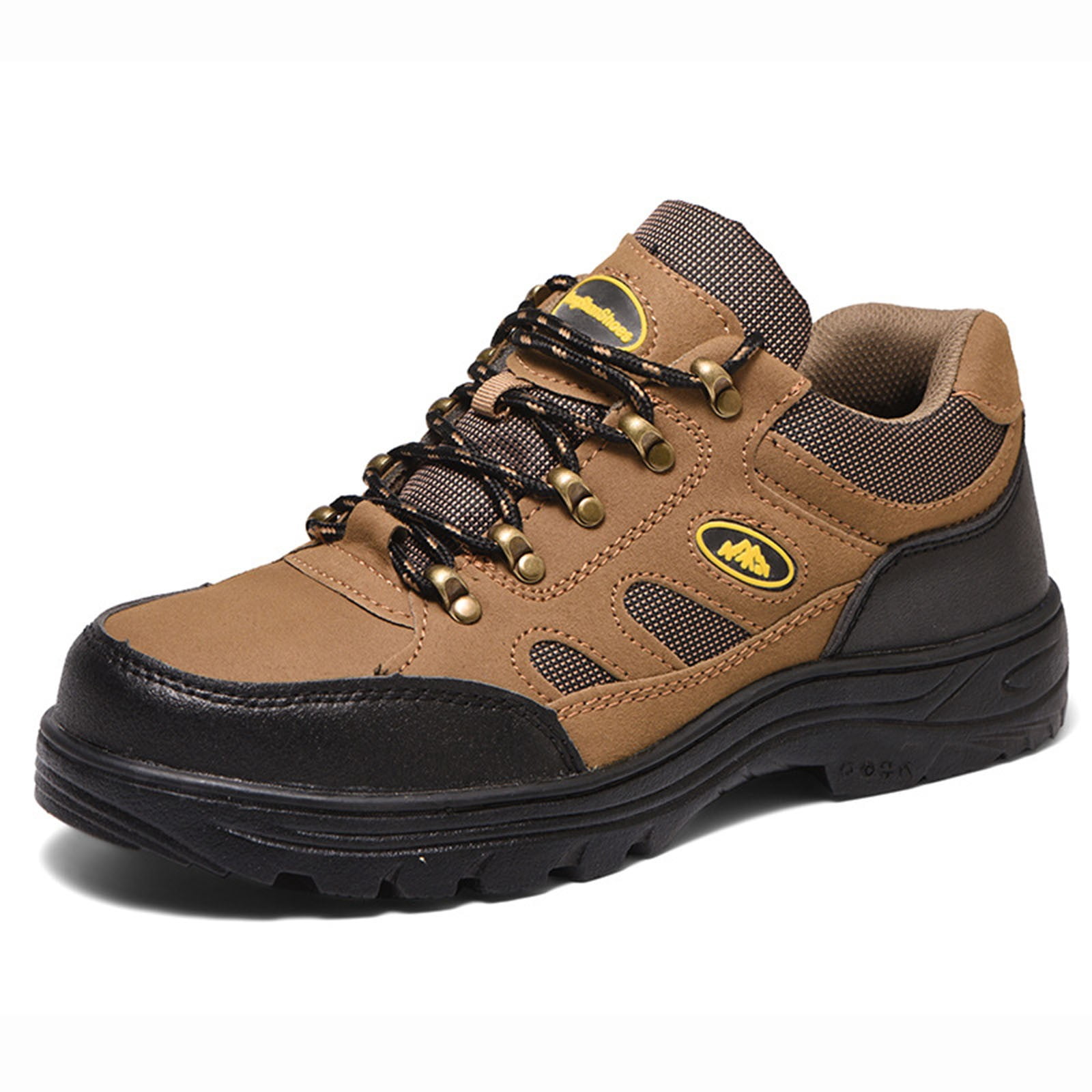 Womens Hiking Boots Low Top Non Slip Trail Shoes Breathable Lightweight Comfortable Walking Sneakers Durable Rubber Outsole Yellow,Size 6
