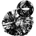 thumbnail image 2 of LAICAIW 2 Pack Pompons de Cheerleading Noir et Argent avec Poignée Baton pour Sport d'Équipe Danse, 2 of 7