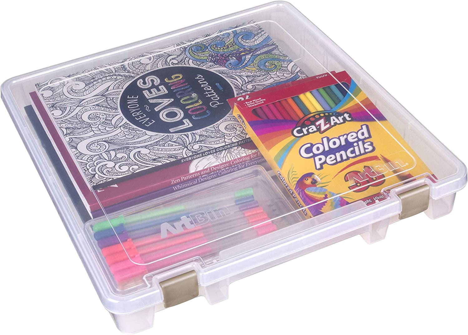 MHSIOAP-9100AB Super Satchel Slim 1 Open Compartment, Art & Craft Organizer, [1] Plastic Storage Case, Clear