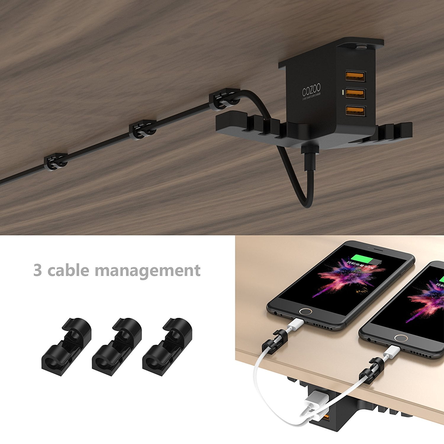 Headphone Stand With Usb Charger Under Desk Headset Holder Mount 3 Port Charging Station And Apple Watch Smart Dock Dual