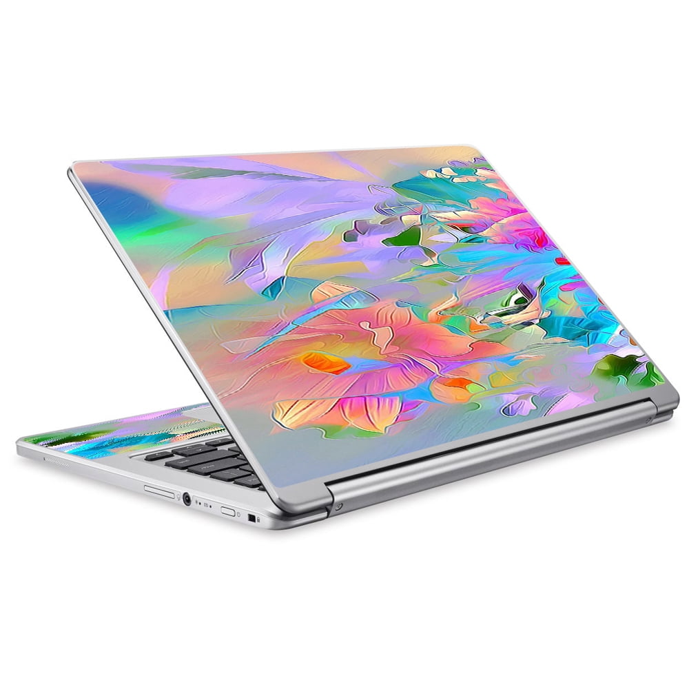 Skin Decal For Acer Chromebook R13 Laptop Vinyl Wrap / Watercolors Vibrant Floral Paint