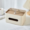 thumbnail image 1 of Nvzi Caja de pañuelos rectangular con tapa, caja de pañuelos de cuero cortado, organizador moderno de toallas de papel facial, dispensador de pañuelos de caja de 8,66 x 6,69 x 4,72 pulgadas (A02), 1 of 3