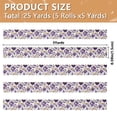 thumbnail image 3 of 5 Rolls Christmas Ribbon 1.5 inch Wide Decorative Ribbon for Gift Wrapping and Holiday Decorations Purple and Gold Floral, 3 of 7