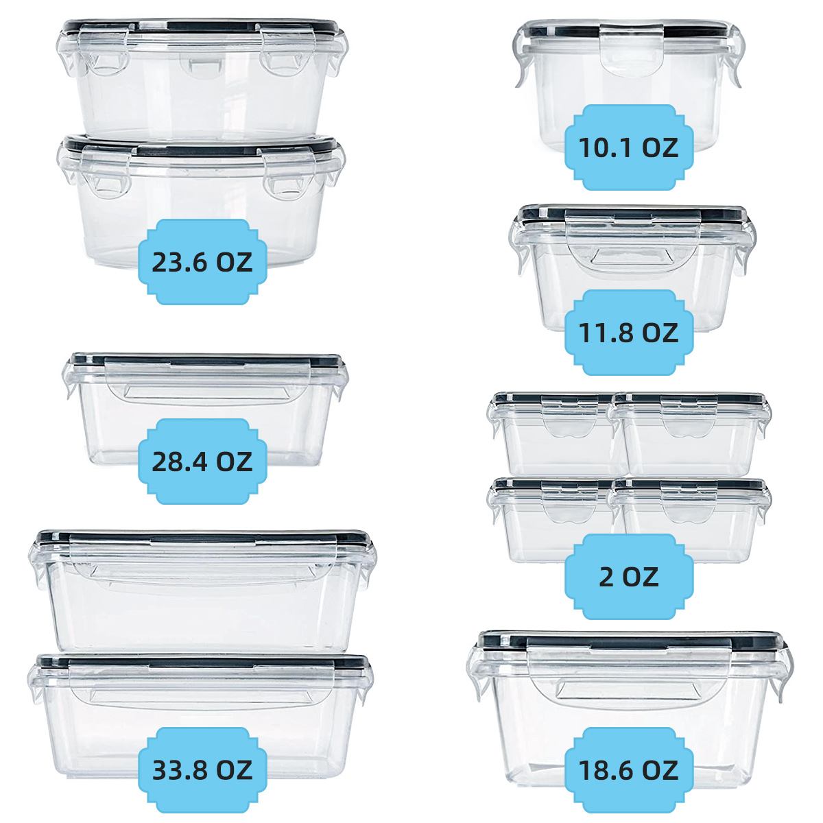 GPED 24-Piece Food Storage Container Set with Lids photo 2