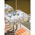 thumbnail image 2 of Outdoor Tablecloths with Umbrella Hole & Zipper, Watercolor Floral 60x60 Inch Square Tablecloths, Spring Daisy Sunflowers Wisteria Hummingbird Waterproof Table Cloth, Patio/Pool/Picnic Table Covers, 2 of 8