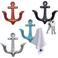 thumbnail image 1 of Vintage Rustic Cast Iron Wall Hooks with Nautical Anchor Design, Shabby Chic Antique Metal Decorative Wall Hooks for Bathroom, Coat Hooks, Screws Incl, 1 of 4