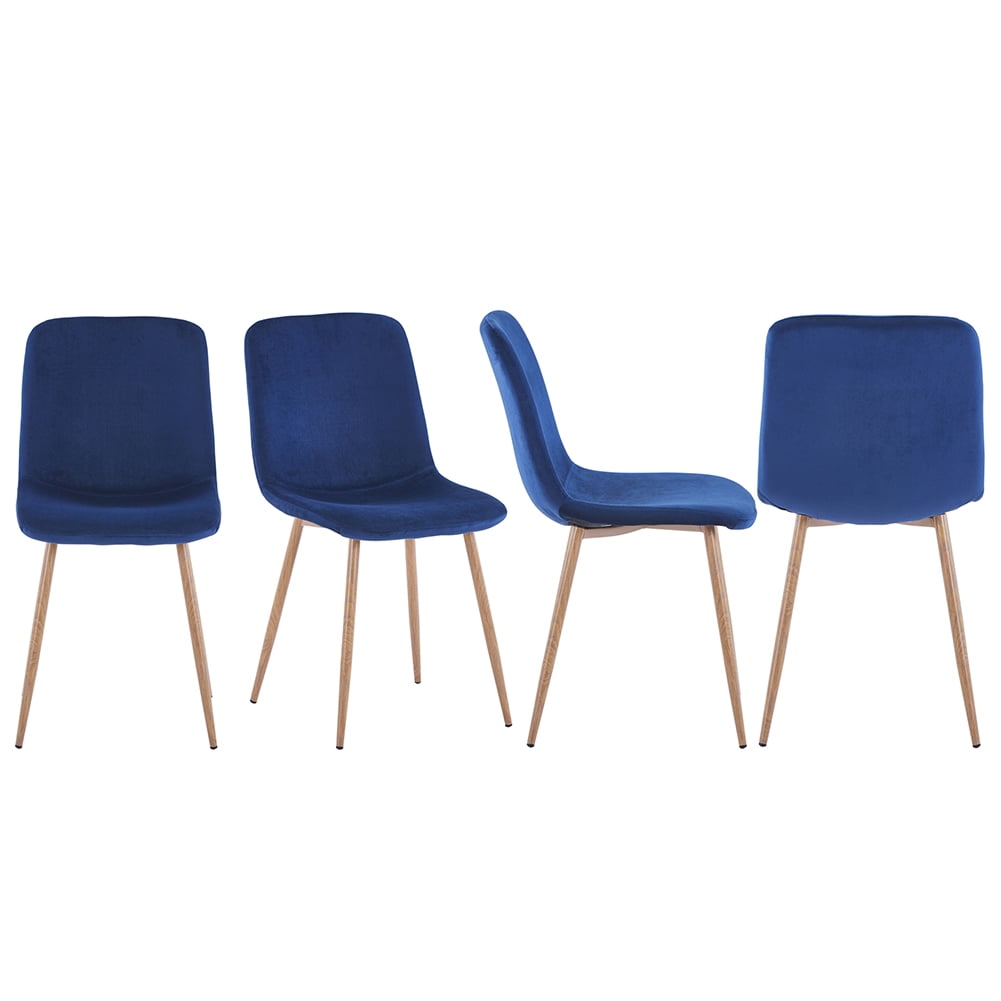 Kepooman Set of 4 Modern Dining Chairs, Blue Kepooman Set of 4 Modern Dining Chairs, Blue