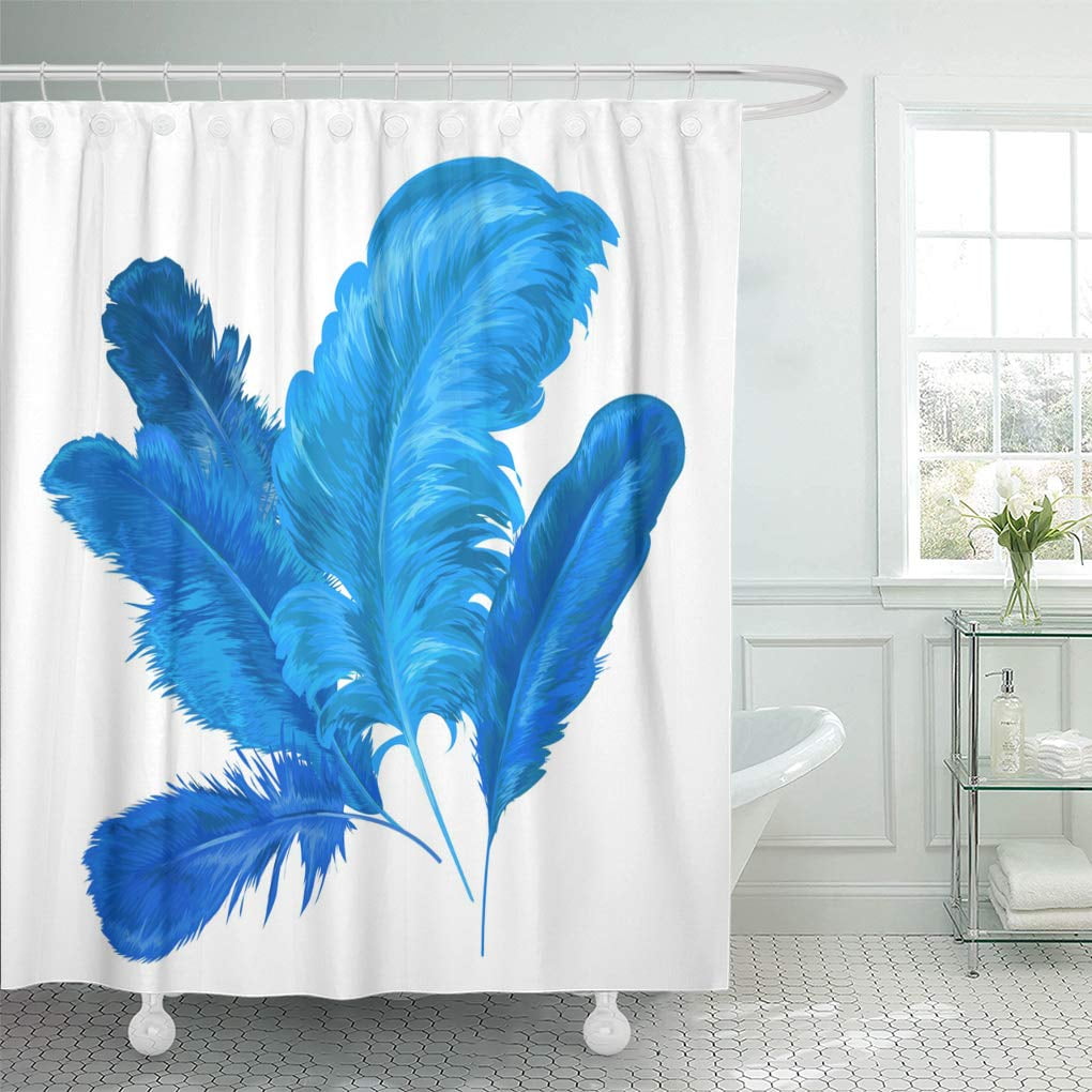 Cynlon Ostrich Feather Background Abstract Composition Decorative Bird Vector Illustration Bathroom Decor Bath Shower Curtain 66x72 Inch Walmart Com Walmart Com