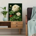 thumbnail image 5 of Black Background White Floral Botanical Canvas Print, Victorian Garden Antique Art, Bedroom & Conservatory Wall Decor, 5 of 8