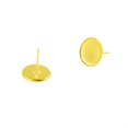 thumbnail image 4 of 24 Uds. Ajustes de copa de poste de pendiente de Metal de latón aptos para hallazgos de cabujones de 10mm Oro Sunnimix Bisel de pendientes redondos, 4 of 8