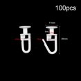 thumbnail image 2 of Pack of 100 Curtain Gliders - White Plastic Curtain Rail Track Glider Hooks, 2 of 5