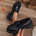 thumbnail image 4 of Miluxas Chunky Loafers Women Platform Loafers for Women Chunky Heel Lug Sole Loafers for Women Slip ons Round Toe Black 9.5(43), 4 of 9