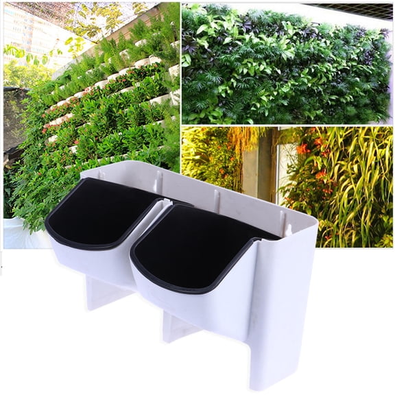 UPKOCH Creative Vertical Wall Planter Pot for Balconies Patios Gardens and Offices 1 Set White