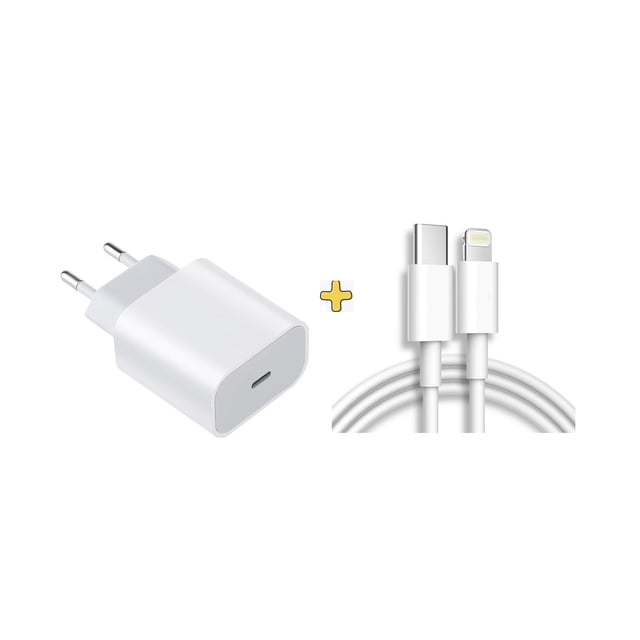 Adaptador de corriente USB-C Charger + Cable de 20 W para Apple iPhone