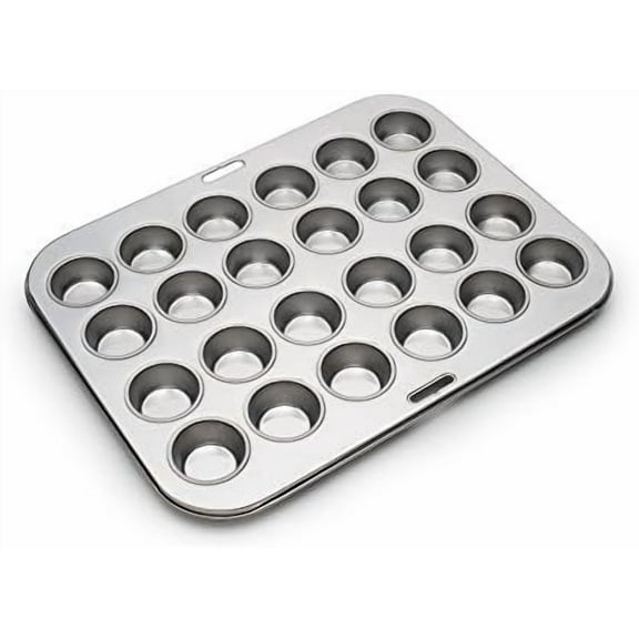 Mini Muffin and Cupcake Pan, 24 Mini Cups, Stainless Steel Baking Pan, 10.5 x 13.75 x 1.5 inches,