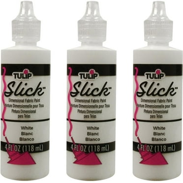 Tulip Dimensional Fabric Paint 4oz-Slick White-Multipack Of 3