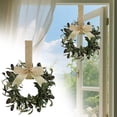 thumbnail image 5 of Gnoradne Christmas Artificial Wreath With Burlap Spring Decorative Door Hanger,Artificial Branch Wall Hanging Garland,Front Door Wreaths with Bow for Christmas Home Wall Farmhouse Decor, 5 of 9