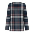 thumbnail image 6 of Long Sleeve Tunic Tops for Women Casual Crewneck Plaid T Shirts Elegant Fall Winter Sweaters Loose Fit Chic Blouse Black M, 6 of 6