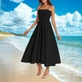 thumbnail image 3 of Robe d'Été pour Femmes Bretelles Spaghetti Ligne A Midi Robe Sans Manches Cocktail Fête Invité de Mariage, 3 of 6