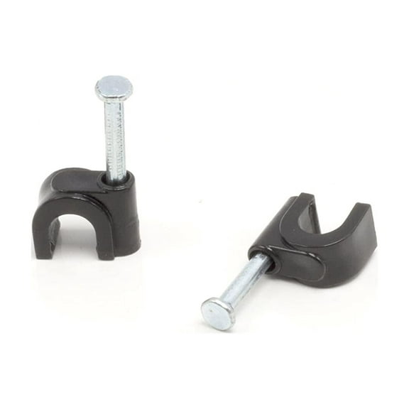 THE CIMPLE CO - Electrical Wire Cable Clips - Black -10 Pieces- CATV Nail Clips 1/4 in (6mm)