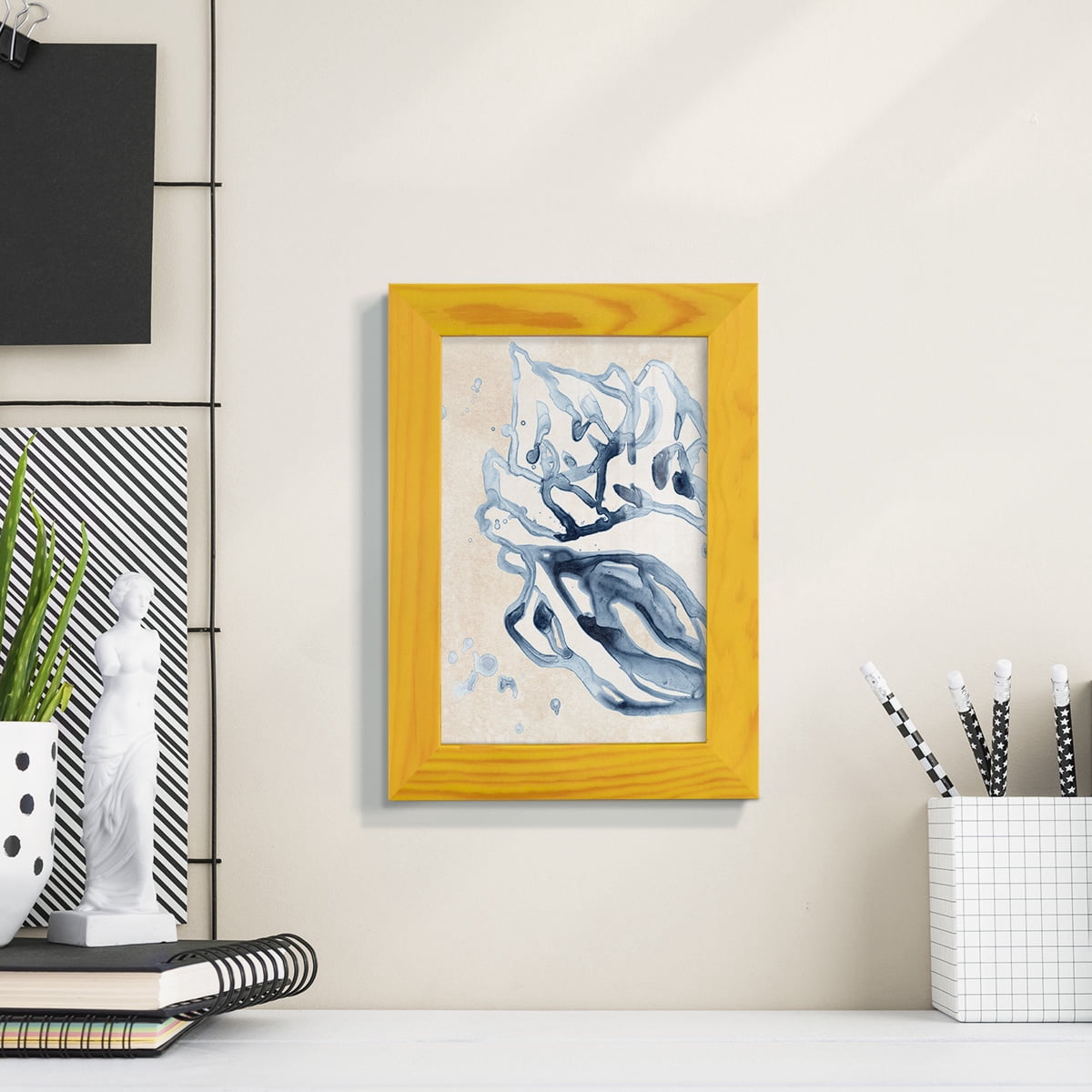 Water Shells II - Framed Print w/glass - Sunflower Yellow