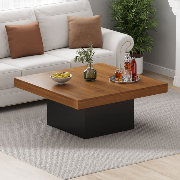 35-pulgada square coffee mesa con 16-color plug-in LED lights - moderno sala de estar cocktail mesa