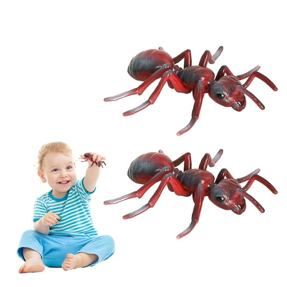 BESTSKY 2Pcs Fake Bugs,Pvc Red Ant Bug Toys,Simulated Real Texture Prank Kit