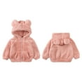 thumbnail image 3 of Infant Toddler Boys Girls Cartoon Fleece Hooded Jacket Coat with Ears Warm Kids Fuzzy Outerwear Zipped up Coat Winter Thick Sweatshirt Coat 6M-7 Years, 3 of 4