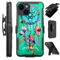 thumbnail image 1 of Compatible with iPhone 14 6.1" Hybrid Luxguard Holster Phone Case Cover (Teal Dreamcatcher), 1 of 2