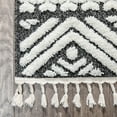 thumbnail image 2 of Well Woven Salem Eliana Tribal Geometric Chevron pattern Dark Grey White High-Low Textured 2'3" x 7'3" Runner Area Rug, 2 of 5