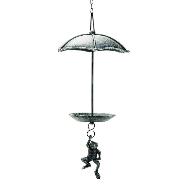 Sungmor comedero colgante p/ aves de hierro fundido, mesa de baño/alimentación verde vintage, estatua colgante de rana, adorno de jardín: colgantes prácticos y decorativos p/ exteriores
