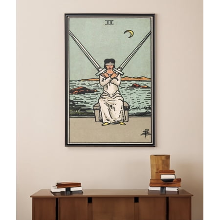 Two of Swords Tarot Card Poster Wall Art Reproduction Psychic Print, Unframed Paper Poster 8x10in