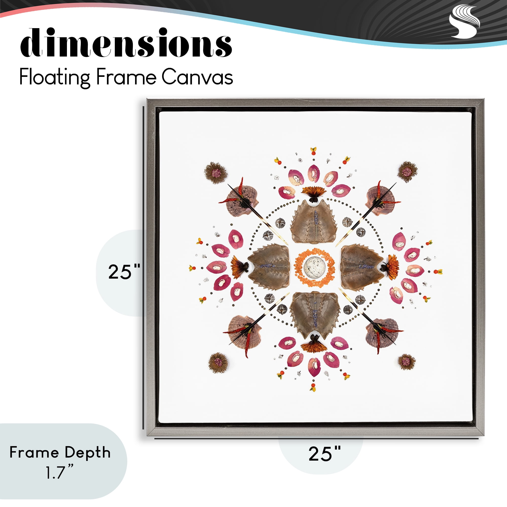 Stupell Industries Symmetrical Nautical Collection Gray Framed Floater Canvas Wall Art, design by Beth Adoette