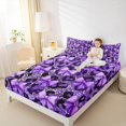 thumbnail image 4 of Manfei Cartoon Princess Bowknot Bed Sheets for Teens, Black Purple Ribbon King Sheets, Romantic Leopard Print Sheet Set, Breathable Home Decor, 4-Piece, 4 of 7