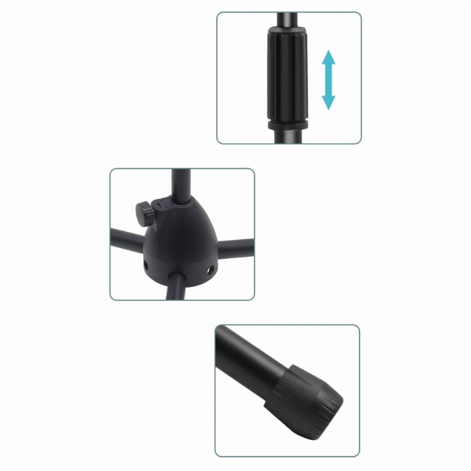 Universal Microphone Holder Adjustable Height Mic Stand Black for Broadcasting
