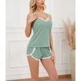 thumbnail image 5 of QYLUX Womens Pajama Sets Ultra Soft Lingerie Sleepwear 2 Piece Cami Shorts Set V Neck Pj Lace Nightwear, 5 of 6