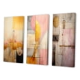 thumbnail image 3 of Designart "Retro City Dreams in Golden Illustration V" Modern Geometric Wall Art Set Of 3 - Gold Abstract Canvas Set For Living Room Decor, 3 of 7