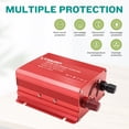 thumbnail image 6 of 500 Watts Power Inverter for Vehicles, 12V DC to 110V AC Car Inverter Converter with 2 AC Outlets+2 USB Chargers, LED Display,  Car Plug Adapter for Phone, Computer, RV, Camping & Home Red, 6 of 11