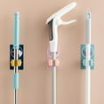 thumbnail image 2 of Wall Mounted Mop Clip Mop Broom Holder Mop Broom Clip Mop Rack Mop Holder Wall Mounted Mop Clip Strong Adsorption Capacity Waterproof Roller Design Broom Rack For Bathroom Kitchen, 2 of 8