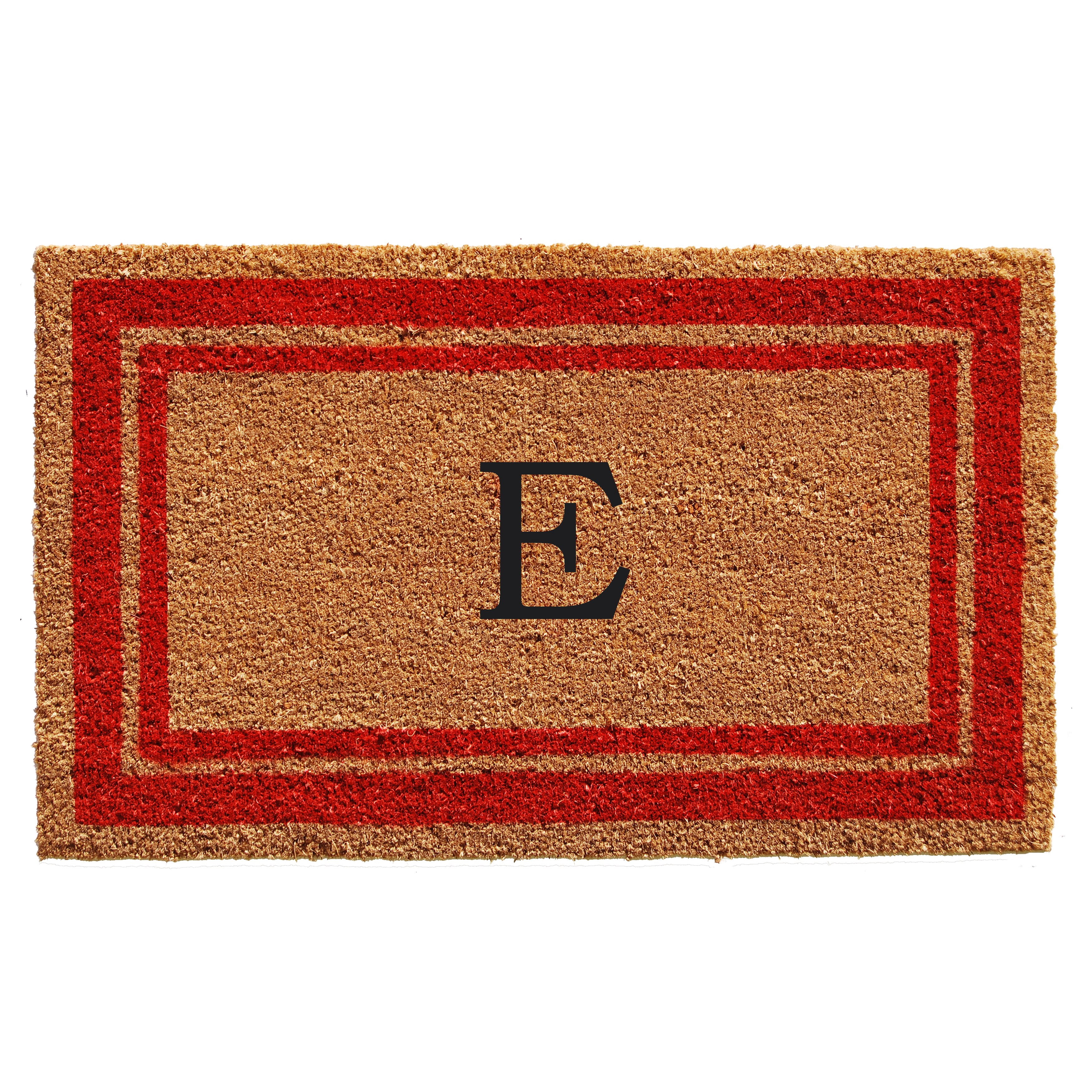 Momentum Mats Red Border Monogram Doormat (1'6 x 2'6)