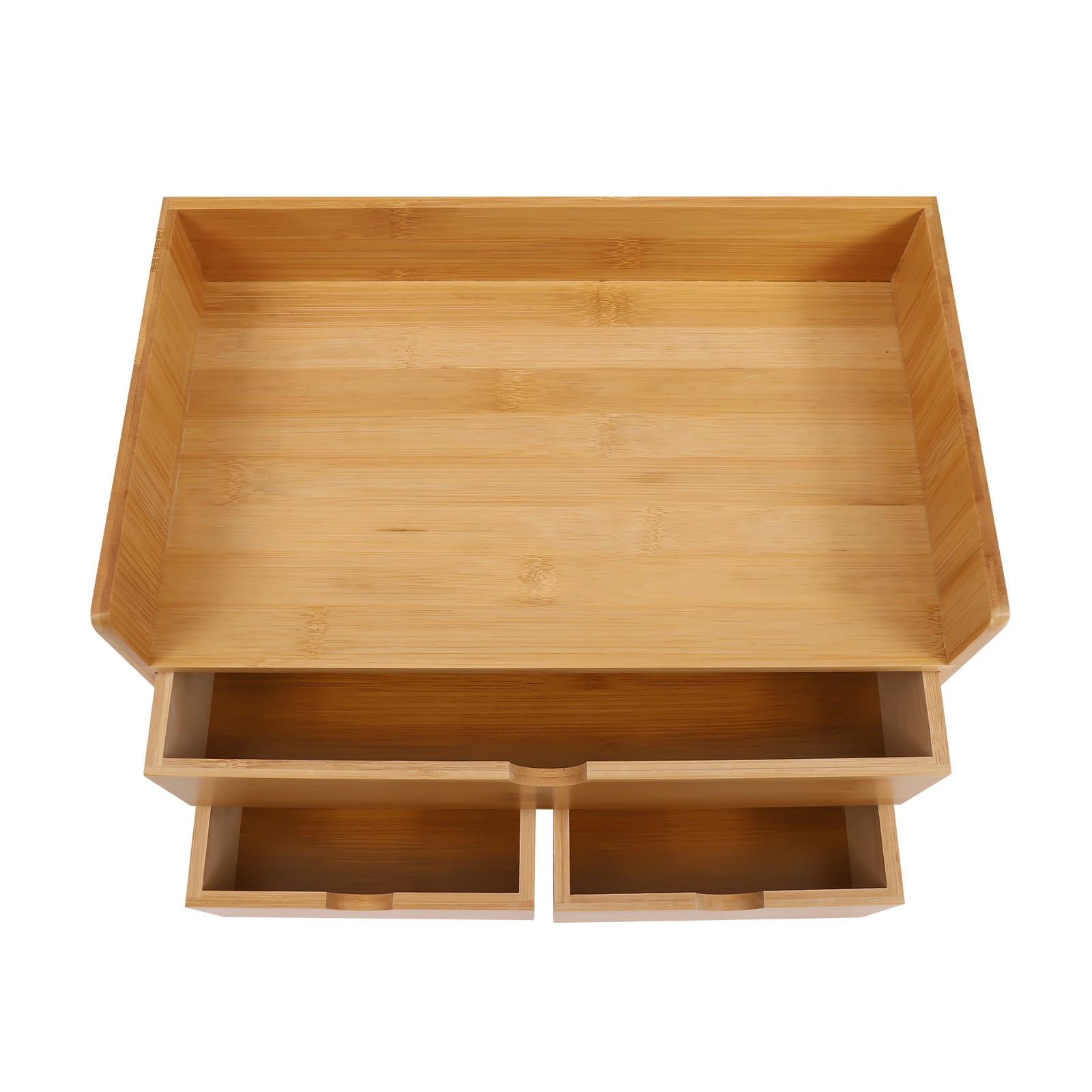 Dwellnix Tabletop Cosmetic Storage Simple Design Bamboo Desk Organizer 3 Drawers