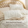 thumbnail image 3 of Juego de Edredón Bedsure King Size Blanco con Acolchado Boho de 3 Piezas, 3 of 8