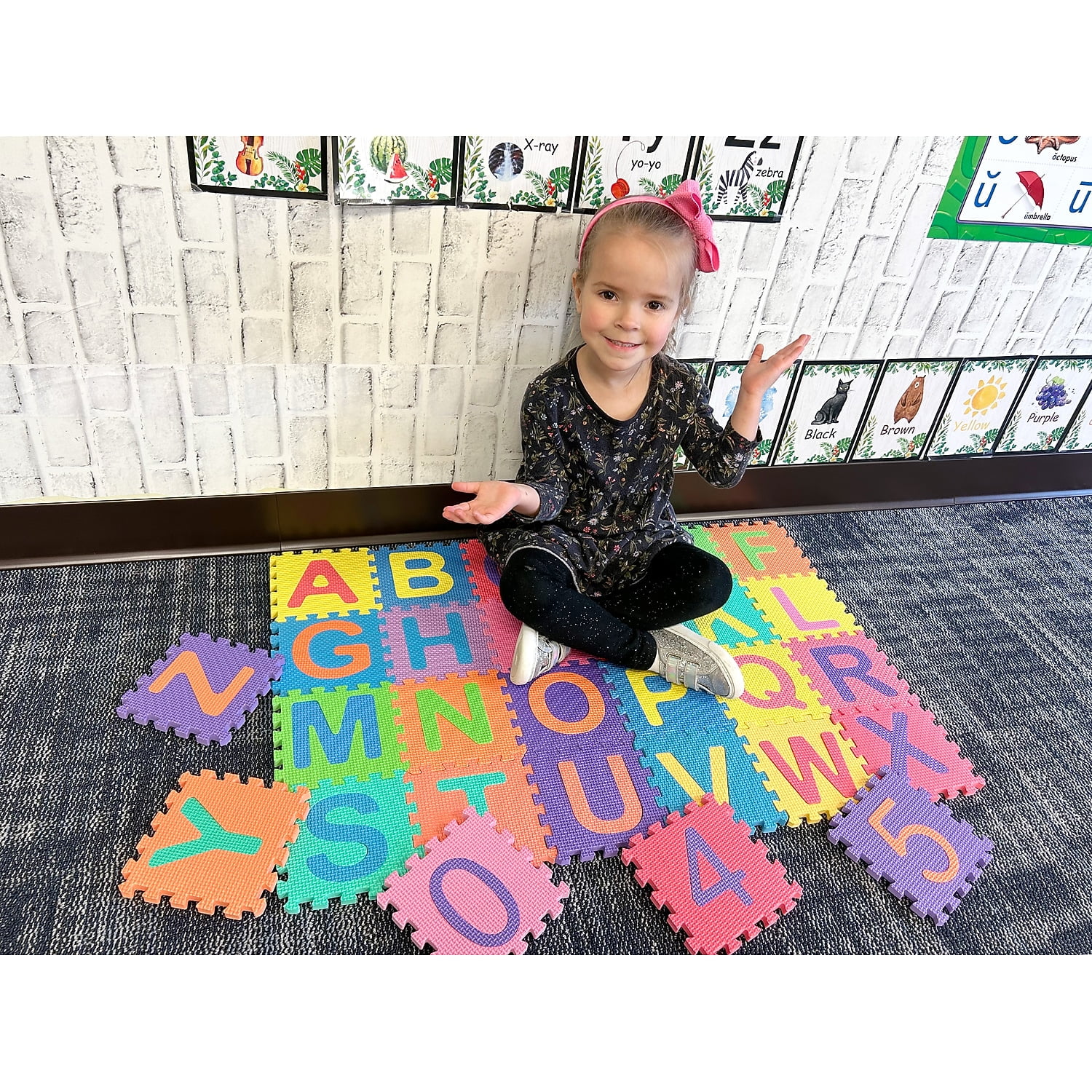 Kore Design Foam Play Mat for Kids Interlocking Alphabet and Numbers Assorted Colors Set (KDFM-3001)