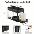 thumbnail image 5 of 2-Pack Under Sink Organizer, 2 Tier Sliding Under Sink Storage, For Bathroom & Kitchen, 5 of 8