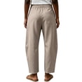 thumbnail image 5 of Tqcoqu Women's Wide Leg Casual Pants with Pockets,Linen Blend Elastic Drawstring Waist Cropped Loose Pants,Beige Women's S-XXL, 5 of 9