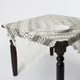 thumbnail image 2 of SARO 869.E54S 54 in. Square Handmade Crochet Cotton Lace Table Linens - Ecru, 2 of 2