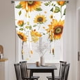 thumbnail image 4 of Spring Floral Tie Up Curtain 63 Inches Long, Watercolor Sunflower Balloon Style Kitchen Window Curtain Over Sink, Small Window Rod Pocket Curtain 52"x63", 4 of 9
