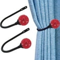 thumbnail image 4 of 2 Pack Curtain Drapery Holdbacks, U Shaped Decorative Wall Curtain Rod Hooks with Rhinestone Crystal Ball, Window Treatment Tiebacks for Fixing Curtain & Hanging Clothes, 4 of 8